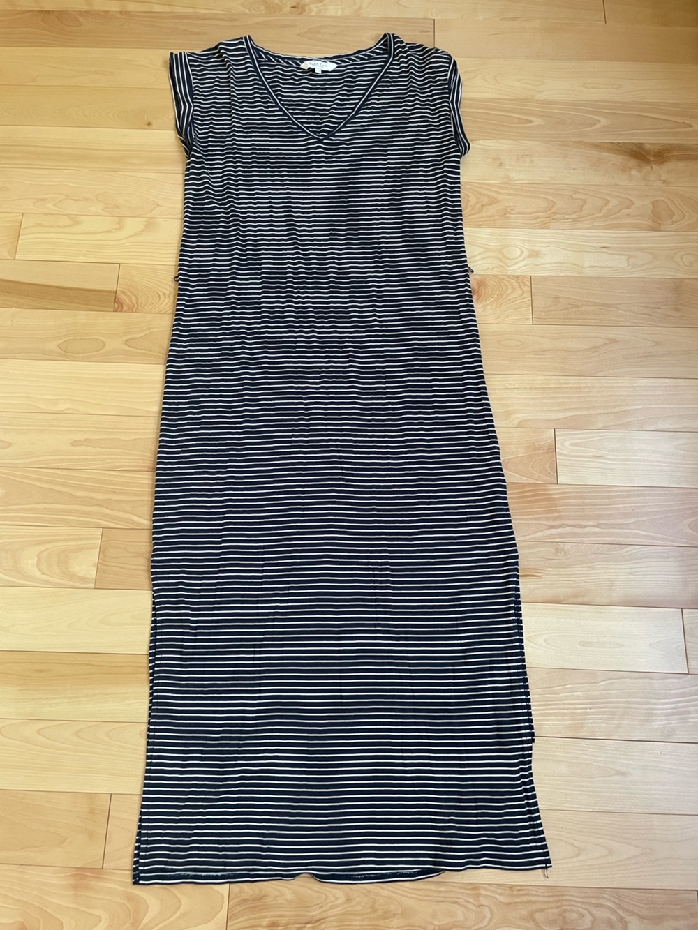 Striped Navy and White Women's Maxi Dress